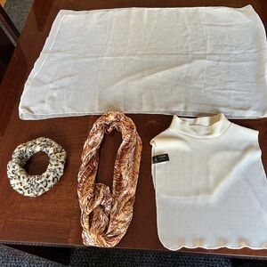 Elegant White and Patterned Scarf Set lotta four